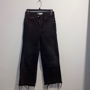 Zara cropped flared greyish black jeans US2